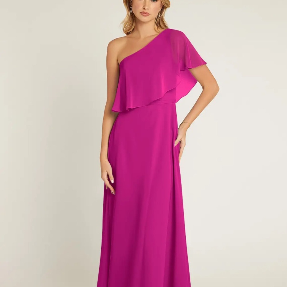 Azazie One-Shoulder Pink Dress